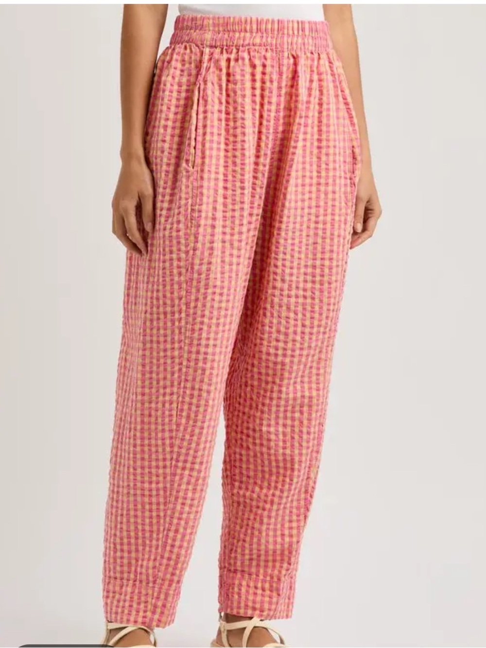 Free People Preppy Poplin Gingham Searsucker Pants - Picture 5 of 14